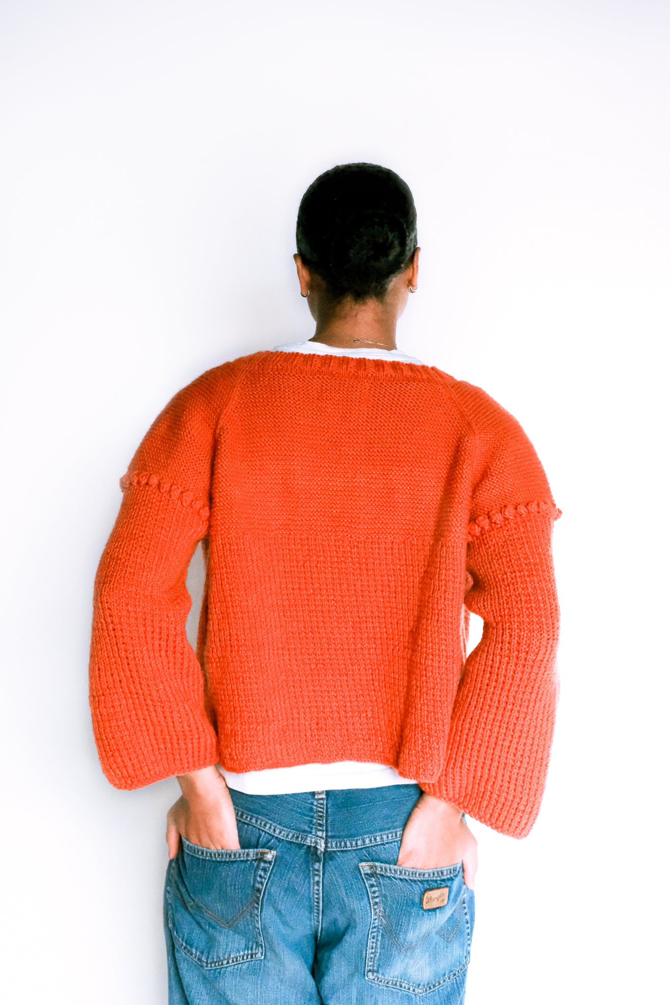 "BUNDI" chunky indigo hues  crotchet jacket