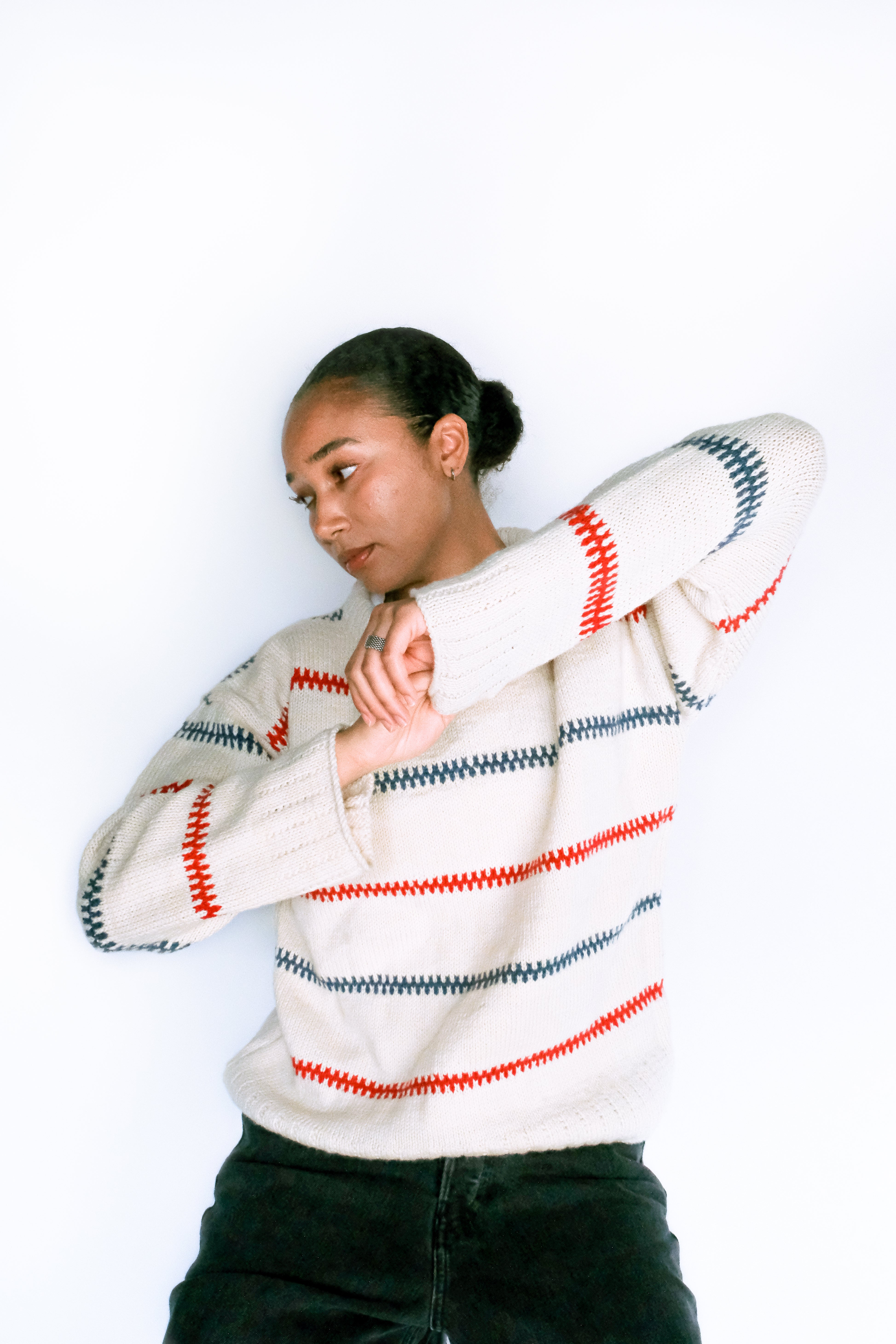 Knitted Pullover in Madras Stripe – Loomy