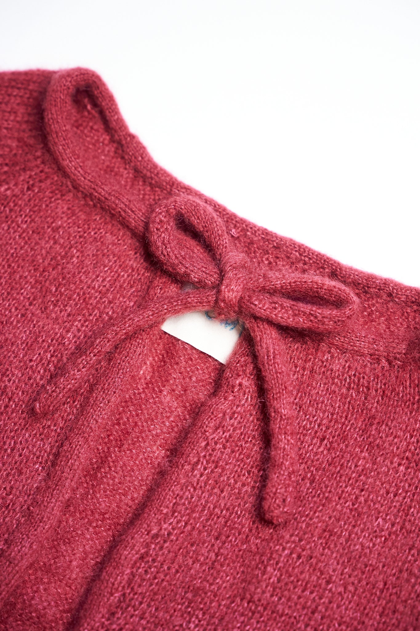 The Mohair Bow Cardigan in Maroon