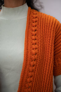 sunset orange crotchet jacket